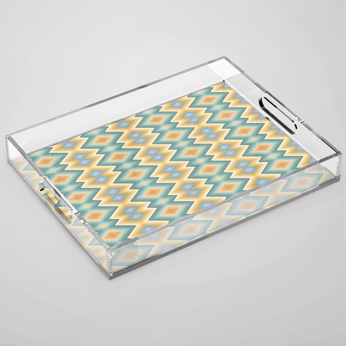Boho Western Geometric Pattern VI Acrylic Tray Gallery Image 1