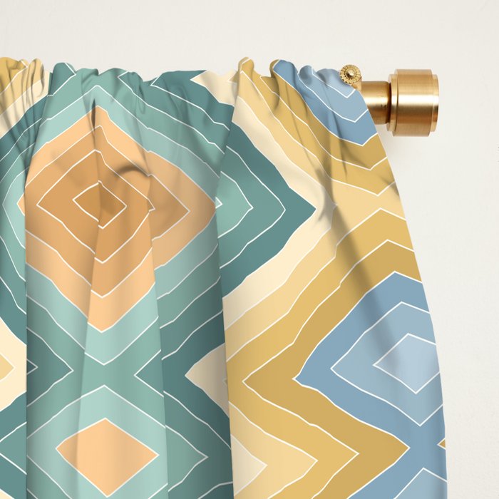 Boho Western Geometric Pattern VI Window Curtain Gallery Image 2