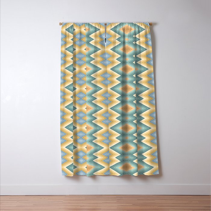 Boho Western Geometric Pattern VI Window Curtain Gallery Image 3