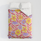 Flower Garden - Yellow & Purple  Duvet Cover Gallery Image 6