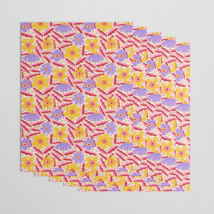 Flower Garden - Yellow & Purple  Wrapping Paper Gallery Image 3