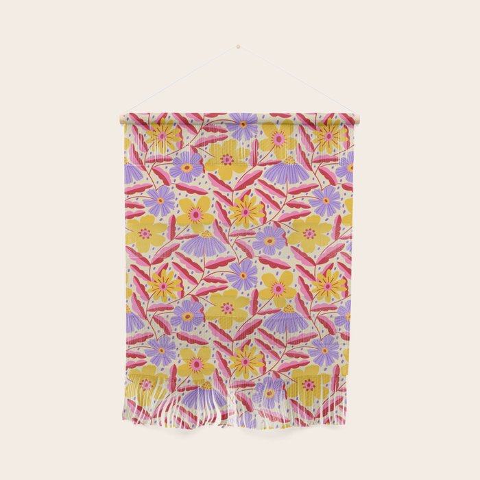 Flower Garden - Yellow & Purple  Wall Hanging Gallery Image 1