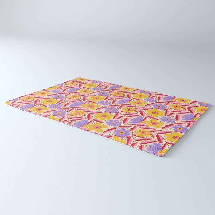 Flower Garden - Yellow & Purple  Rug Gallery Image 3