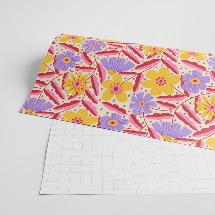 Flower Garden - Yellow & Purple  Wrapping Paper Gallery Image 2