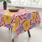Flower Garden - Yellow & Purple  Tablecloth Gallery Image 3