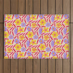 Flower Garden - Yellow & Purple  Outdoor Rug Gallery Image 1