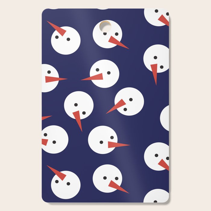 Snowmen pattern on dark Cutting Board Gallery Image 1