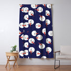 Snowmen pattern on dark Window Curtain Gallery Image 5