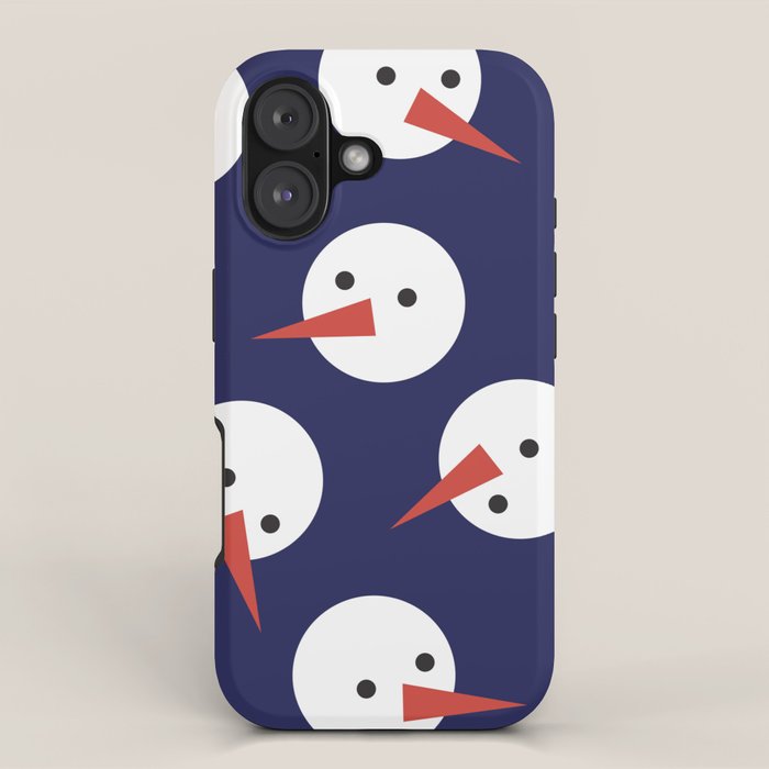 Snowmen pattern on dark iPhone Case Gallery Image 1