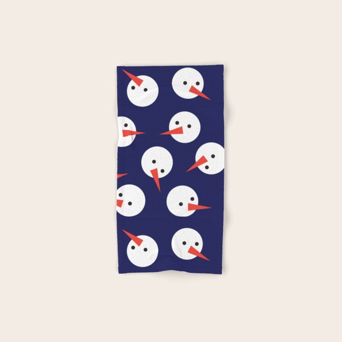 Snowmen pattern on dark Bath Towel Gallery Image 1