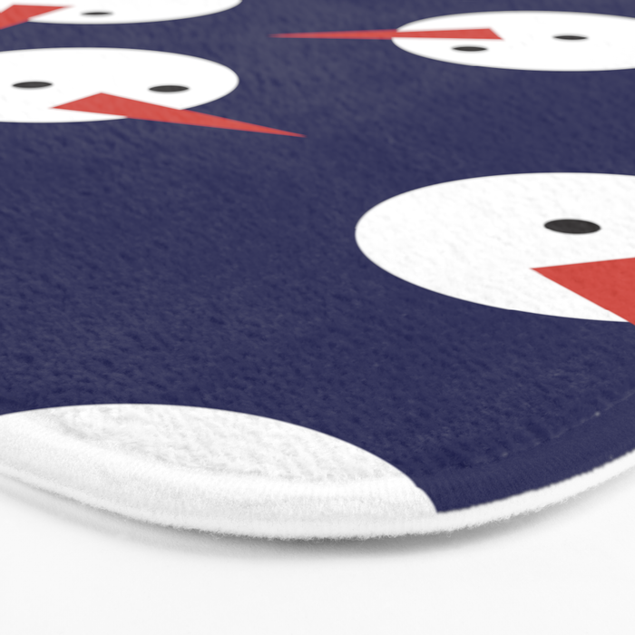 Snowmen pattern on dark Bath Mat Gallery Image 3
