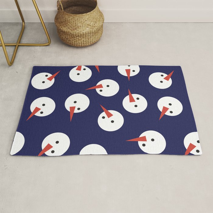 Snowmen pattern on dark Rug Gallery Image 1
