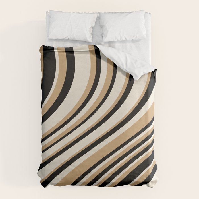 Wavy Stripes VII - Neutral Vintage Duvet Cover Gallery Image 6