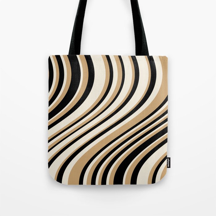 Wavy Stripes VII - Neutral Vintage Tote Bag Gallery Image 1