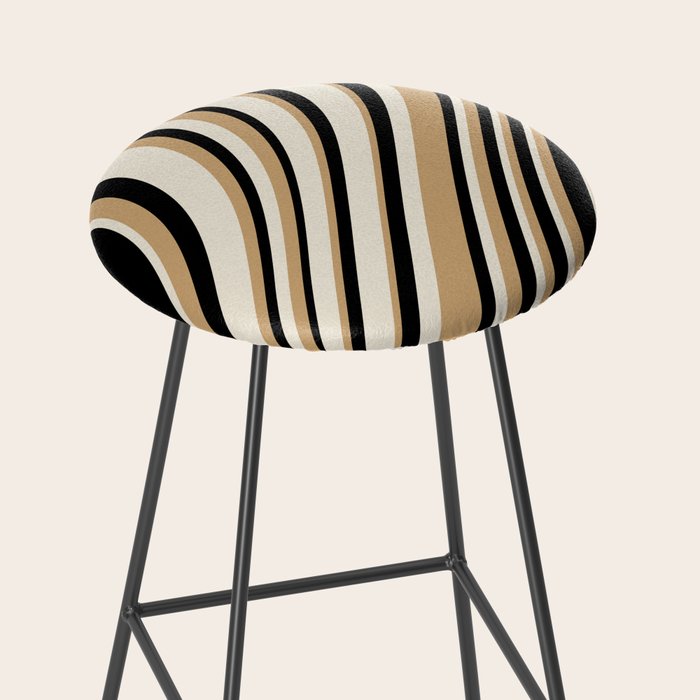 Wavy Stripes VII - Neutral Vintage Stool Gallery Image 2