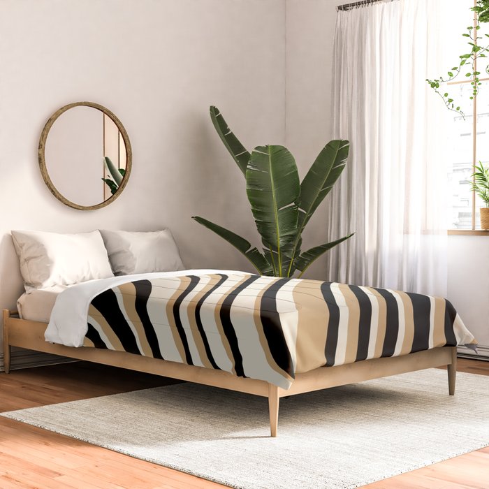 Wavy Stripes VII - Neutral Vintage Comforter Gallery Image 2