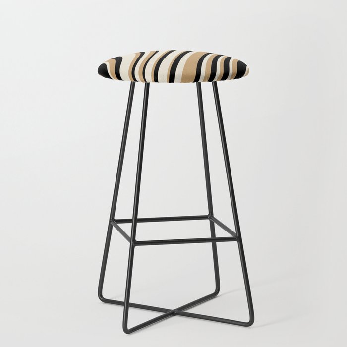 Wavy Stripes VII - Neutral Vintage Stool Gallery Image 1