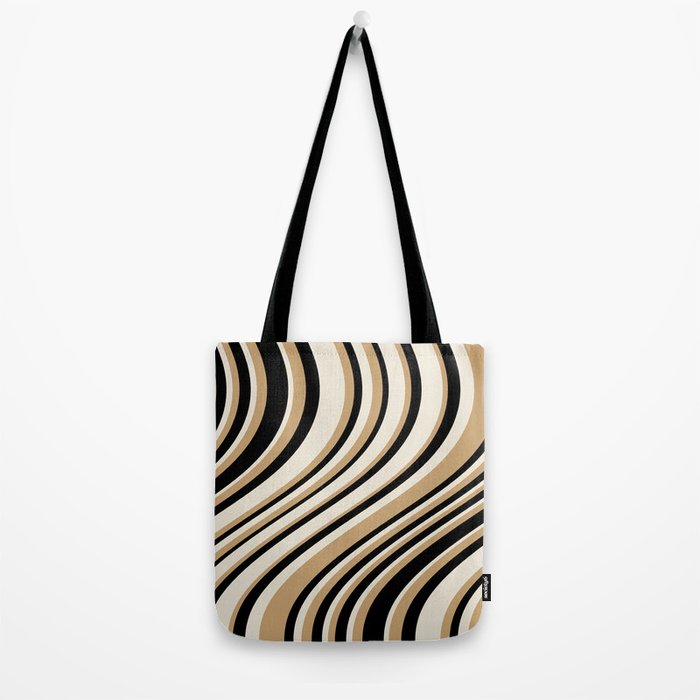 Wavy Stripes VII - Neutral Vintage Tote Bag Gallery Image 2