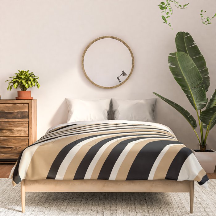 Wavy Stripes VII - Neutral Vintage Comforter Gallery Image 3