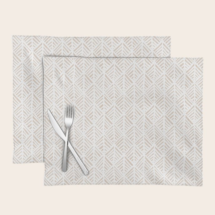 Abstract Leaf Pattern in Tan Placemat Gallery Image 1
