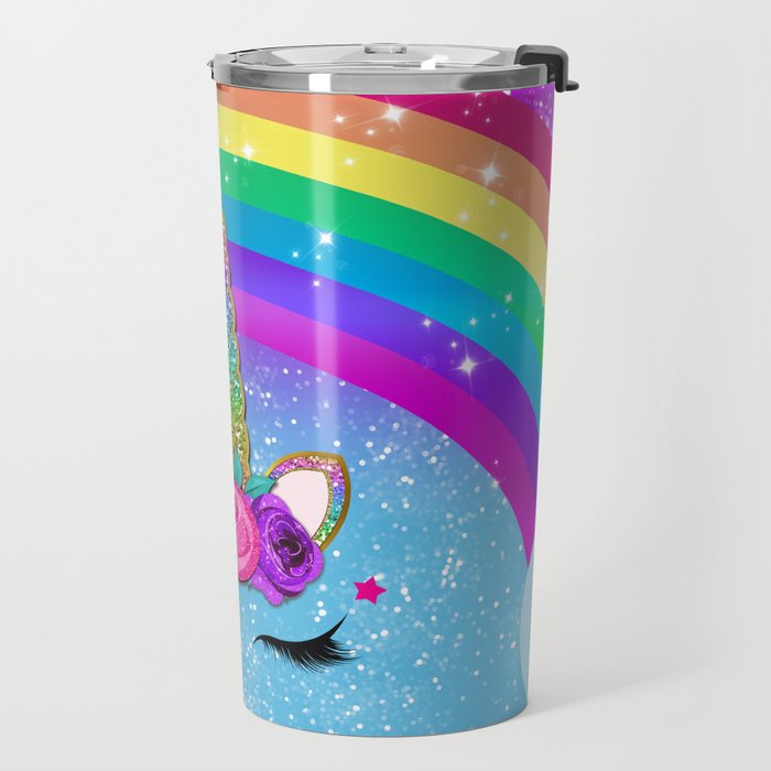 Rainbow Sparkle Unicorn Travel Mug Gallery Image 2
