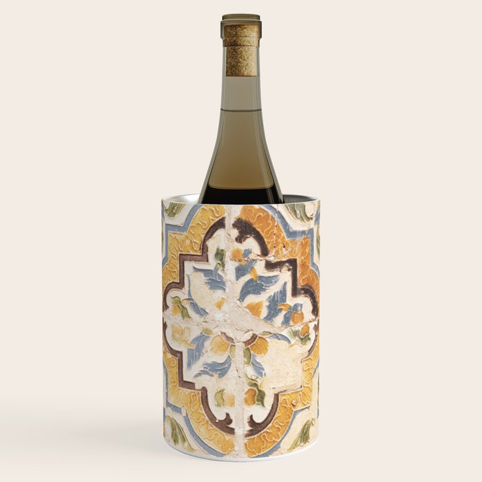 An old tile pattern or azulejos in Sintra Portugal  Summer street and travel photography Wine Chiller Gallery Image 1