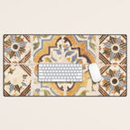 An old tile pattern or azulejos in Sintra Portugal  Summer street and travel photography Desk Mat Gallery Image 1