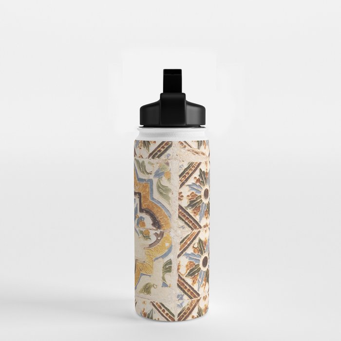 An old tile pattern or azulejos in Sintra Portugal  Summer street and travel photography Water Bottle Gallery Image 2