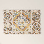 An old tile pattern or azulejos in Sintra Portugal  Summer street and travel photography Welcome Mat Gallery Image 1
