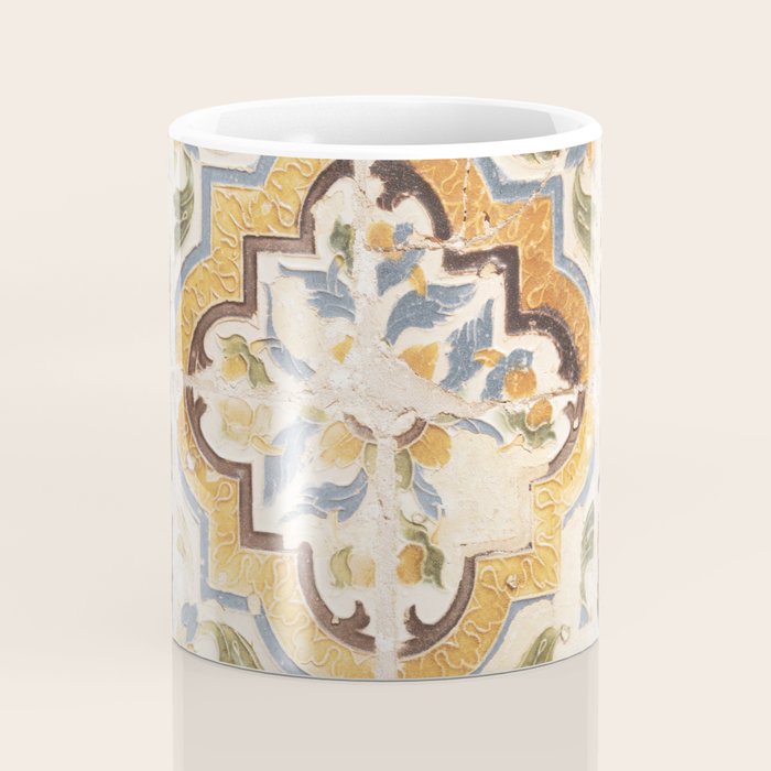 An old tile pattern or azulejos in Sintra Portugal  Summer street and travel photography Coffee Mug Gallery Image 4