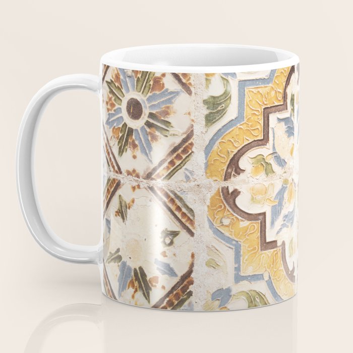 An old tile pattern or azulejos in Sintra Portugal  Summer street and travel photography Coffee Mug Gallery Image 3