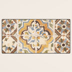 An old tile pattern or azulejos in Sintra Portugal  Summer street and travel photography Desk Mat Gallery Image 3