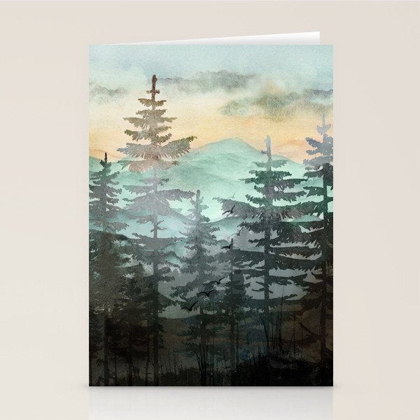 Pine Trees Stationery Card Gallery Image 1
