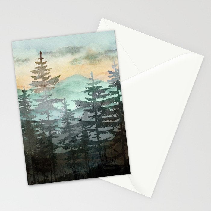 Pine Trees Stationery Card Gallery Image 2