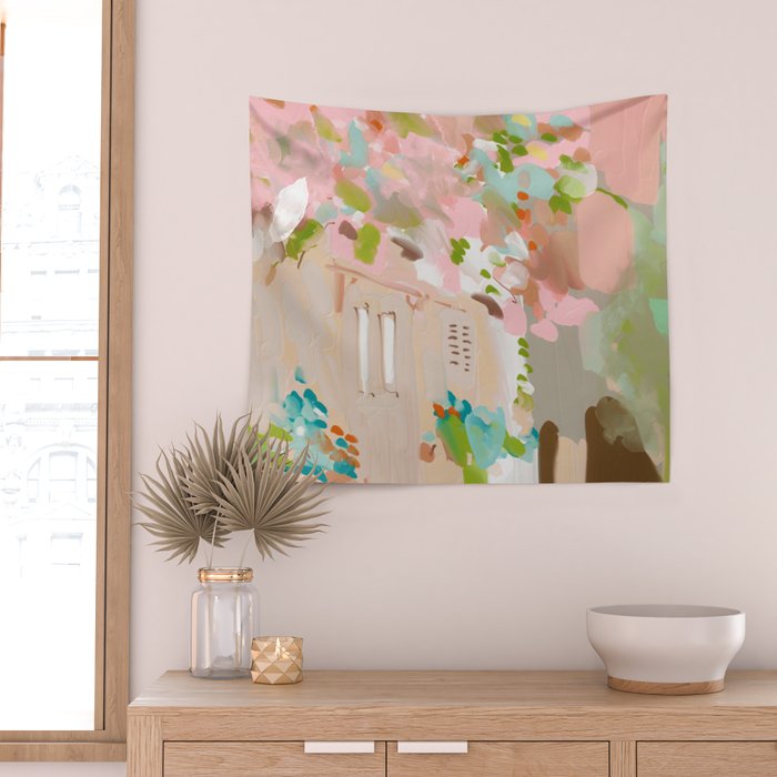 southern europe sun France Italy abstract painting Wall Tapestry Gallery Image 2
