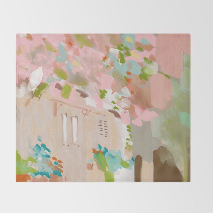 southern europe sun France Italy abstract painting Throw Blanket Gallery Image 2