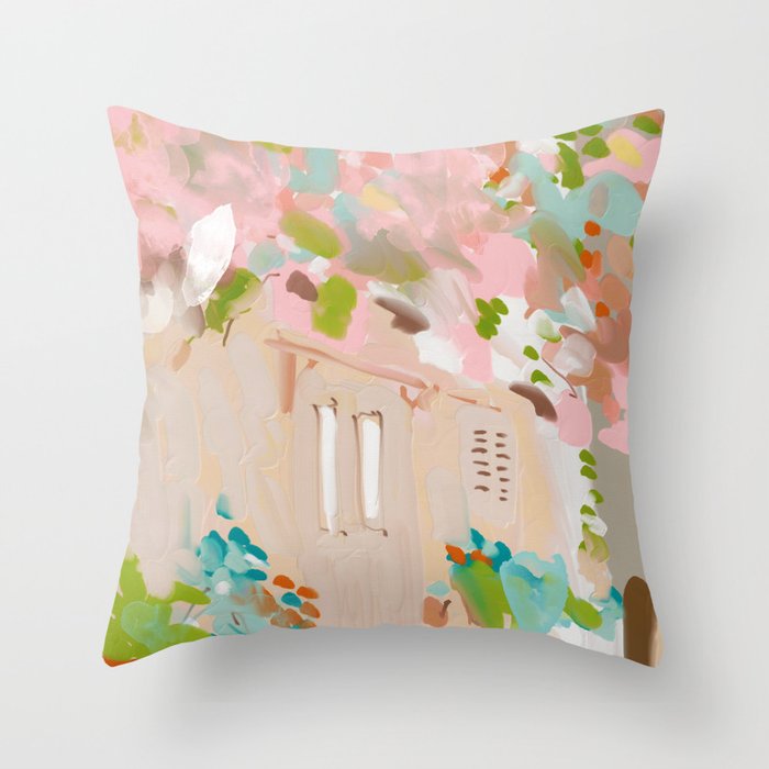 southern europe sun France Italy abstract painting Throw Pillow Gallery Image 1