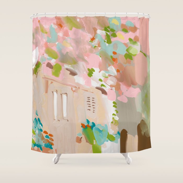 southern europe sun France Italy abstract painting Shower Curtain Gallery Image 1