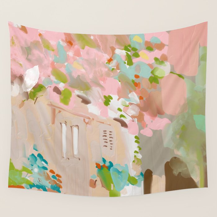 southern europe sun France Italy abstract painting Wall Tapestry Gallery Image 4
