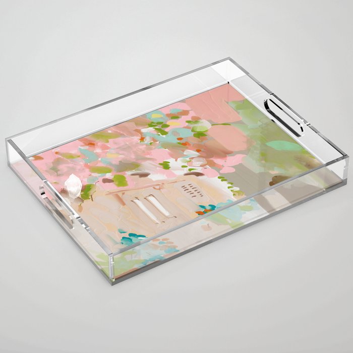 southern europe sun France Italy abstract painting Acrylic Tray Gallery Image 1