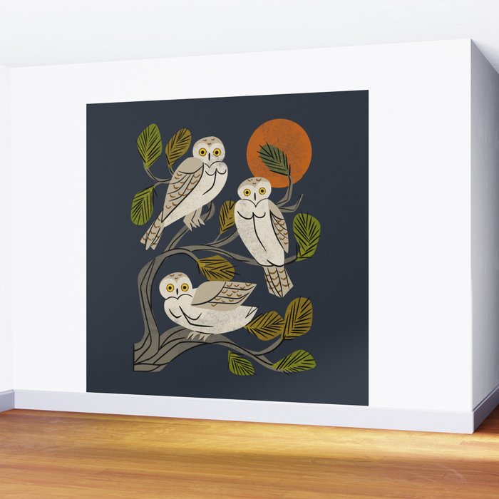 Midnight Owl Tree Wall Mural Gallery Image 2