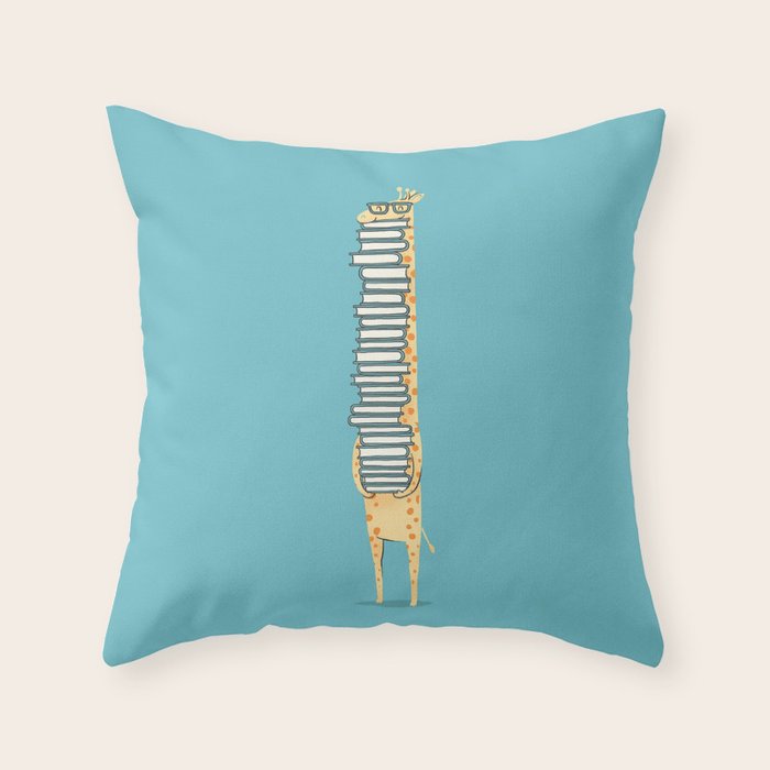 A Book Lover (blue) Throw Pillow Gallery Image 6