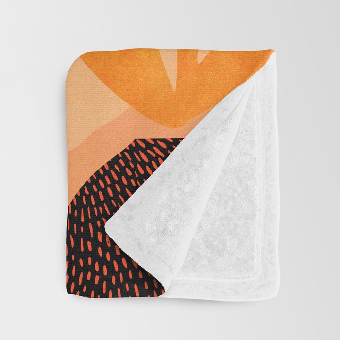Golden California Desert Landscape Illustration Throw Blanket Gallery Image 3