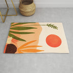 Golden California Desert Landscape Illustration Rug Gallery Image 1