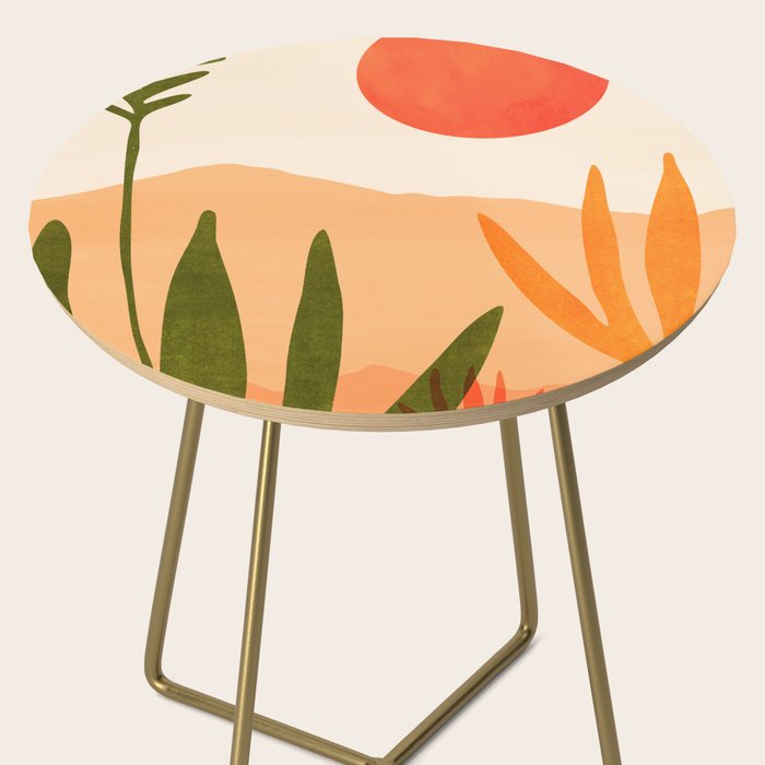 Golden California Desert Landscape Illustration Side Table Gallery Image 2