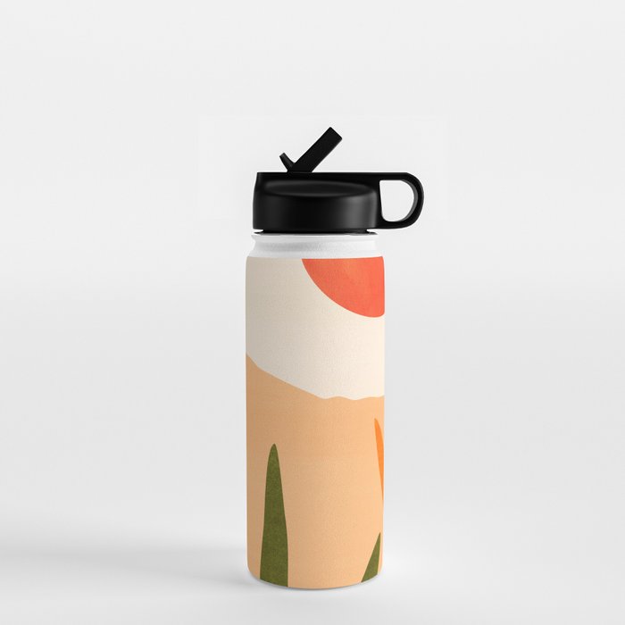 Golden California Desert Landscape Illustration Water Bottle Gallery Image 1