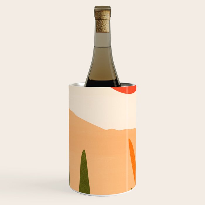 Golden California Desert Landscape Illustration Wine Chiller Gallery Image 1