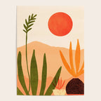 Golden California Desert Landscape Illustration Poster Gallery Image 4