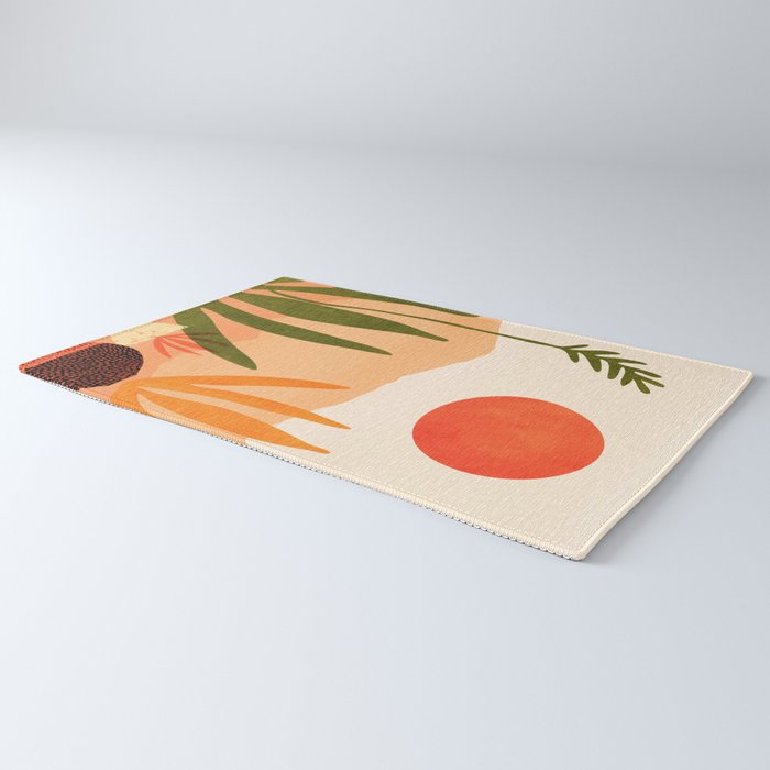 Golden California Desert Landscape Illustration Rug Gallery Image 3