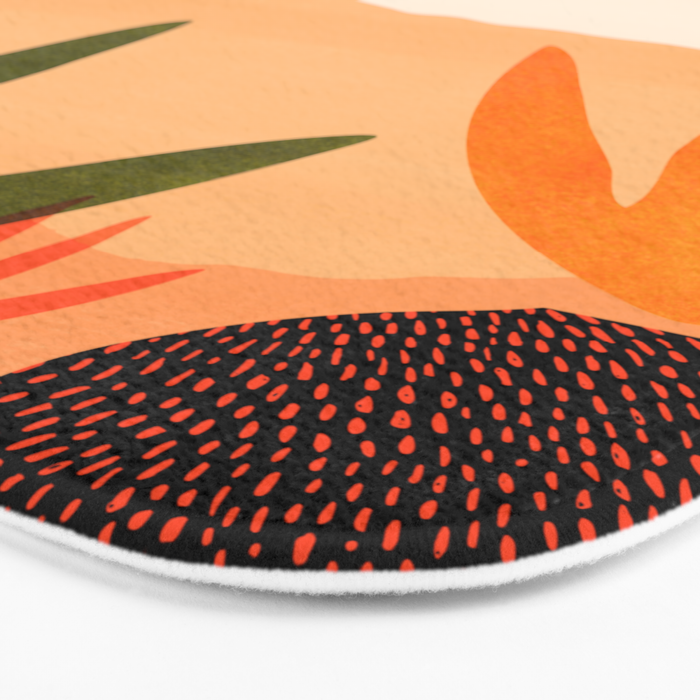 Golden California Desert Landscape Illustration Bath Mat Gallery Image 3